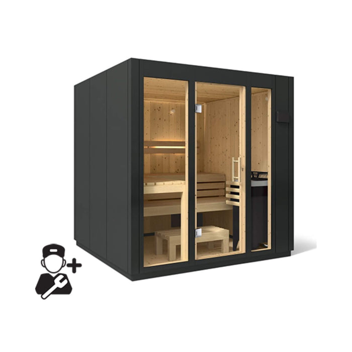 Kohler C1 Indoor Graphite Gray Alcove Design Sauna Kit (SAK93182) - Elite Recovery Wellness