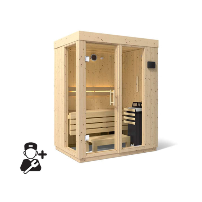 Kohler C1 Luxury Indoor Scandinavian Spruce Home Sauna Kit (SAK60418) - Elite Recovery Wellness