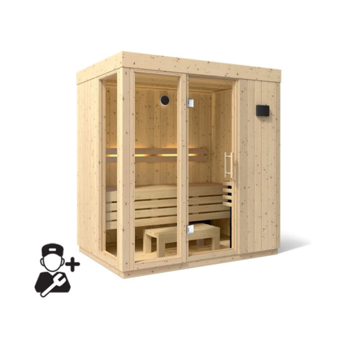 Kohler C1 Luxury Indoor Scandinavian Spruce Home Sauna Kit (SAK60418) - Elite Recovery Wellness