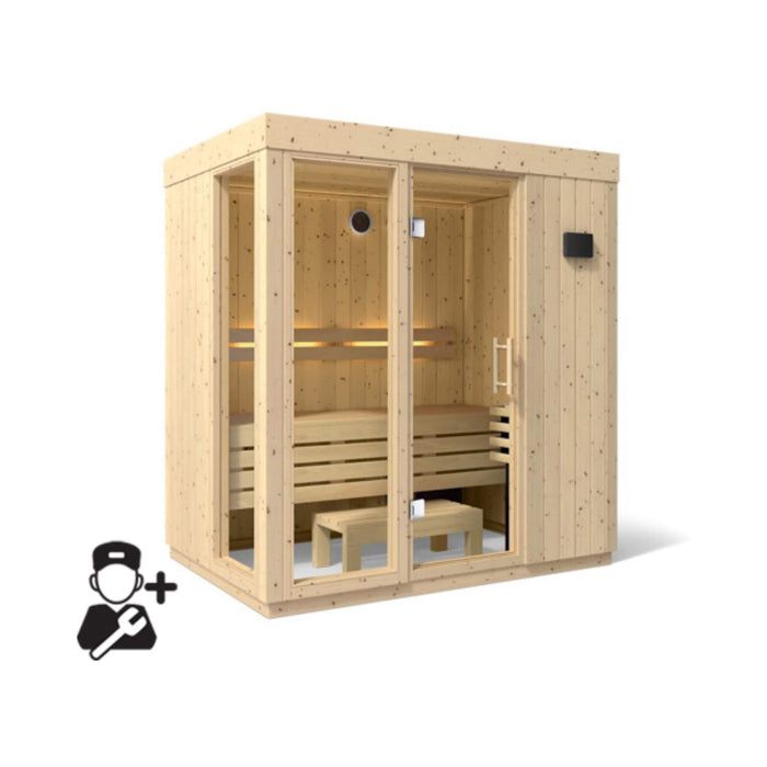 Kohler C1 Luxury Indoor Scandinavian Spruce Home Sauna Kit (SAK60418) - Elite Recovery Wellness