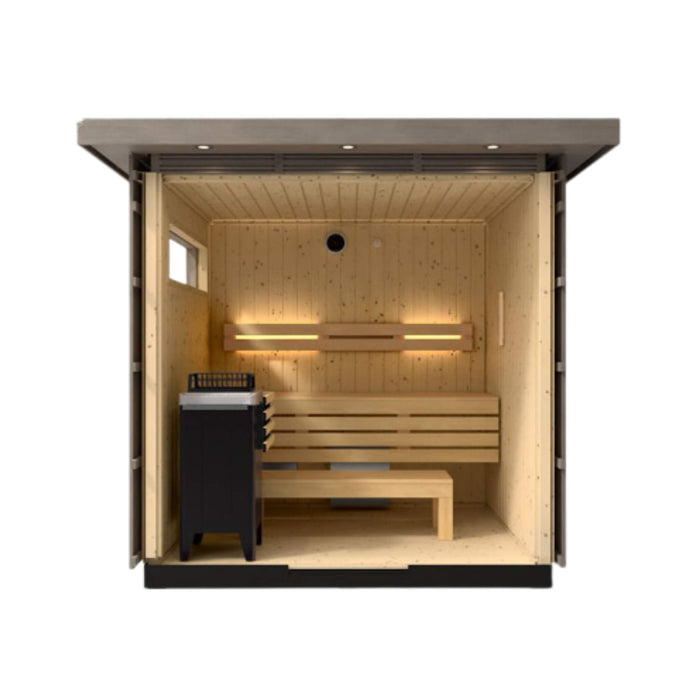 Kohler C2 Outdoor Weathered Gray Spruce Sauna Kit (SAK39184) - Elite Recovery Wellness
