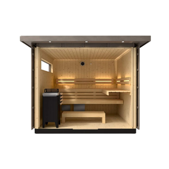Kohler C2 Outdoor Weathered Gray Spruce Sauna Kit (SAK39184) - Elite Recovery Wellness