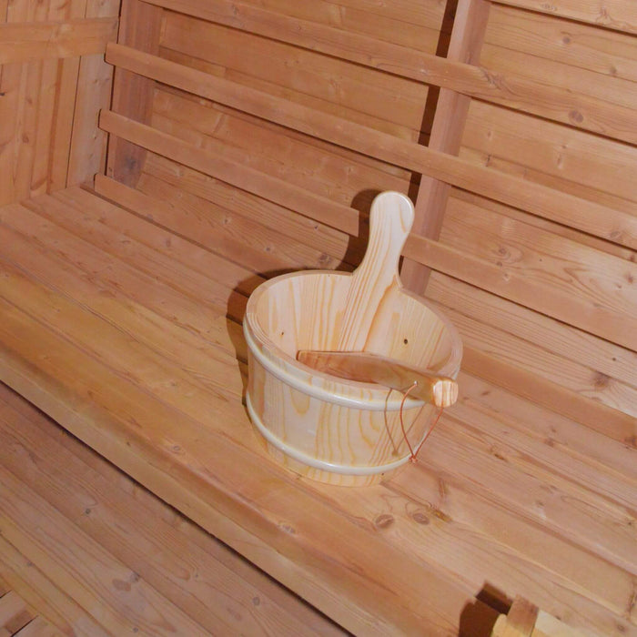 Thermora Large Premium American White Oak Outdoor Wooden Barrel Sauna With 4.5KW Sauna Heater (SAK45968) - Elite Recovery Wellness