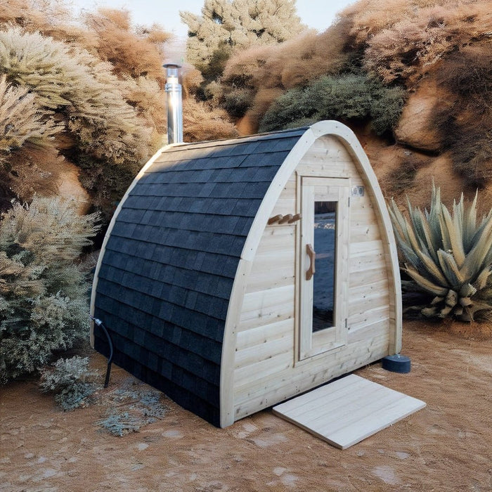 InHouse Wellness LeisureCraft CT MiniPOD Outdoor Sauna – 3–4 Person Cedar Pod Sauna