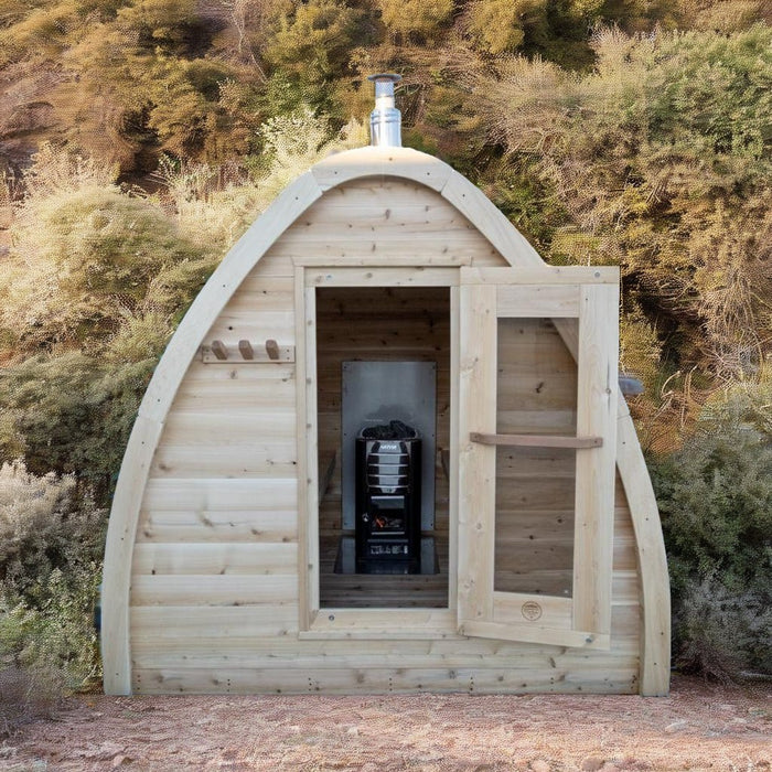 InHouse Wellness LeisureCraft CT MiniPOD Outdoor Sauna – 3–4 Person Cedar Pod Sauna