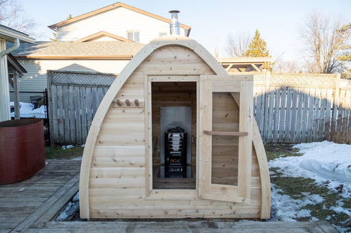InHouse Wellness LeisureCraft CT MiniPOD Outdoor Sauna – 3–4 Person Cedar Pod Sauna - Elite Recovery Wellness