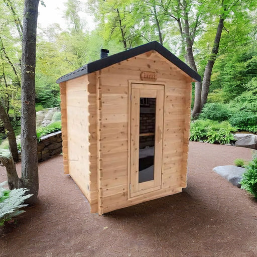 LeisureCraft Granby Cabin Sauna – 2–3 Person Outdoor Cedar Sauna - Elite Recovery Wellness