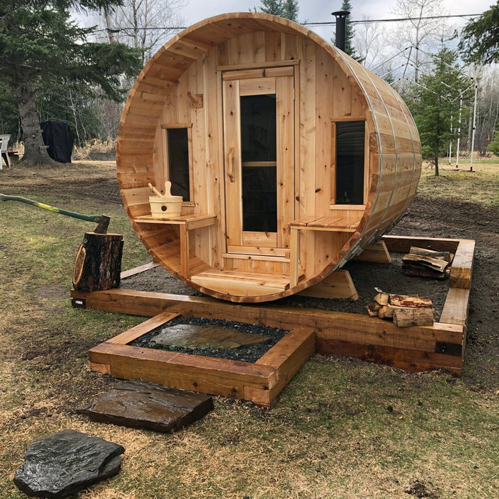 InHouse Wellness LeisureCraft Tranquility Barrel Sauna for up to 8 People | Premium Canadian Cedar