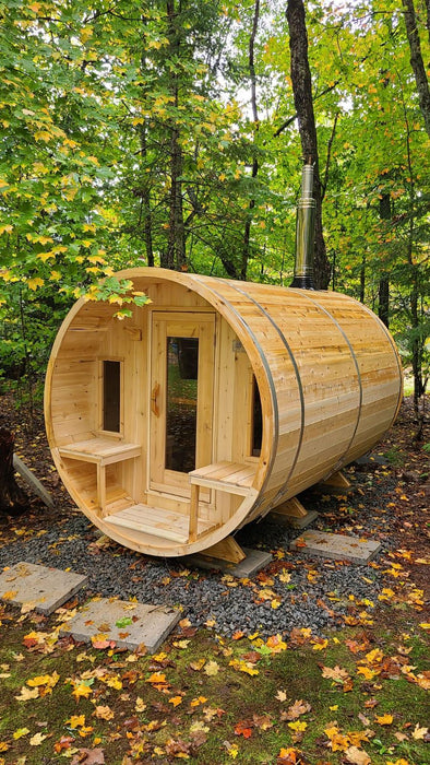 InHouse Wellness LeisureCraft Tranquility Barrel Sauna for up to 8 People | Premium Canadian Cedar