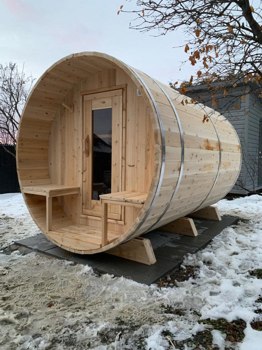 InHouse Wellness LeisureCraft Tranquility Barrel Sauna for up to 8 People | Premium Canadian Cedar