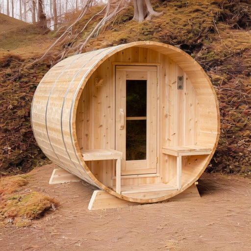 InHouse Wellness LeisureCraft Tranquility Barrel Sauna for up to 8 People | Premium Canadian Cedar - Elite Recovery Wellness