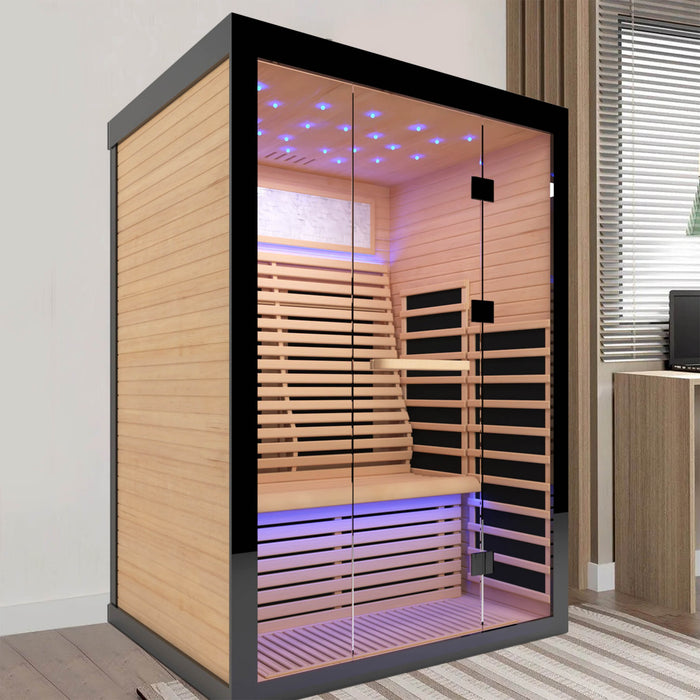 Thermora Flux Luxury 2 - Person Canadian Hemlock Wood Far Infrared Home Sauna (SAK02184) - Elite Recovery Wellness