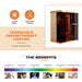 Thermora Valen Luxury 2 - Person Low EMF FAR Infrared Heat Wood Home Personal Spa Sauna W/ Panoramic Tempered Glass, 2000W (SAK27481) - Elite Recovery Wellness