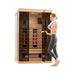 Thermora Valen Luxury 2 - Person Low EMF FAR Infrared Heat Wood Home Personal Spa Sauna W/ Panoramic Tempered Glass, 2000W (SAK27481) - Elite Recovery Wellness