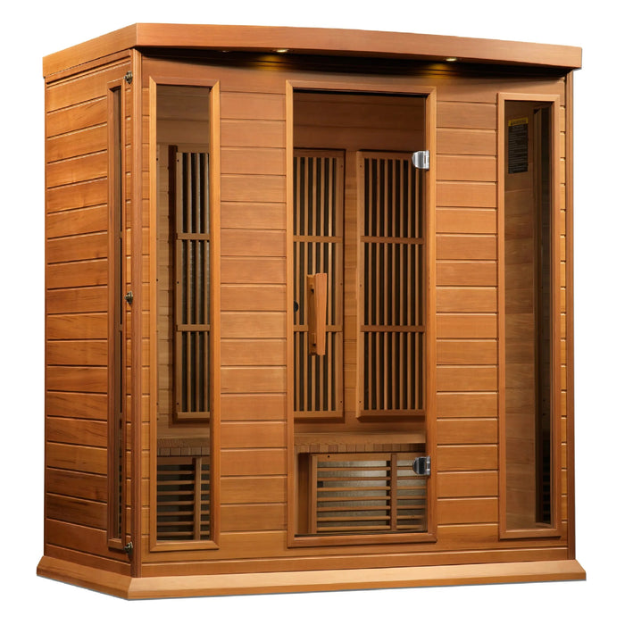 InHouse Wellness Maxxus “Chaumont Edition” 4-Person FAR Infrared Corner Sauna – Red Cedar