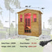 Thermora Deluxe 3 - Person Outdoor Full Spectrum Low EMF Infrared Home Sauna With Bluetooth Speakers And LED Reading Light (SAK14098) - Elite Recovery Wellness