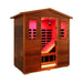 Thermora Luxury 3 - Person Outdoor Mahogany Full Spectrum Ultra - Low EMF FAR Infrared Sauna With Chromotherapy And Bluetooth Speakers (SAK83460) - Elite Recovery Wellness