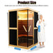 Thermora Premium Large 2 - Person V - Shaped FAR Infrared Sauna Room With Double Glass Doors, 1980W (SAK96413) - Elite Recovery Wellness