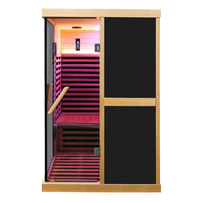 Thermora Premium Large 2 - Person V - Shaped FAR Infrared Sauna Room With Double Glass Doors, 1980W (SAK96413) - Elite Recovery Wellness