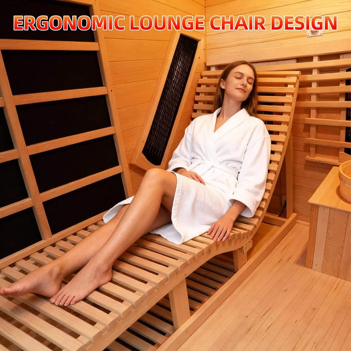 Rövia Oasis 3 - Person Indoor Hybrid Sauna Room With Built - In Lounge Chair (SAK35182) - Elite Recovery Wellness