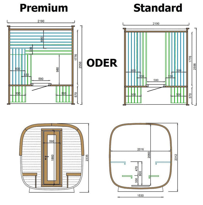 SAUNA EVOLUTION® Square Sauna Minimalist Refresh 5