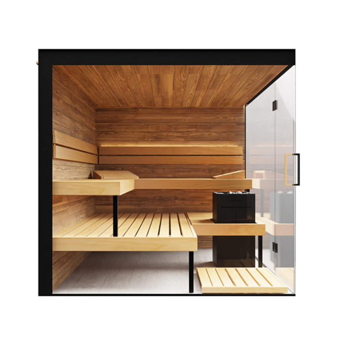 ThermaSol Lumaria 2 - 5 Person Indoor Glass Sauna Cabin [14 - LUMARIA] (SAK84962) - Elite Recovery Wellness