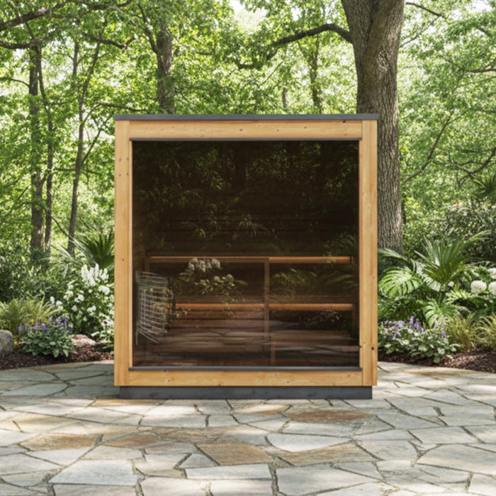 ThermaSol Nordic Dawn 4 - Person Fully - Assembled Outdoor Sauna Cabin [Made - To - Order] [14 - KIR - 4555] (SAK82057) - Elite Recovery Wellness