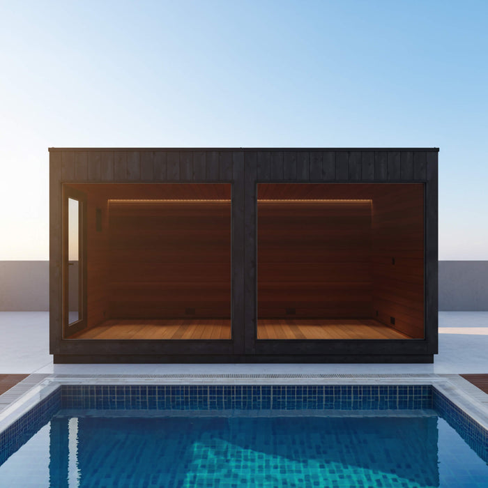 ThermaSol Nordic Misty XL 1 - Entrance Outdoor Sauna Lounge [Made - To - Order] [14 - KIR - 3879/80] (SAK19046) - Elite Recovery Wellness