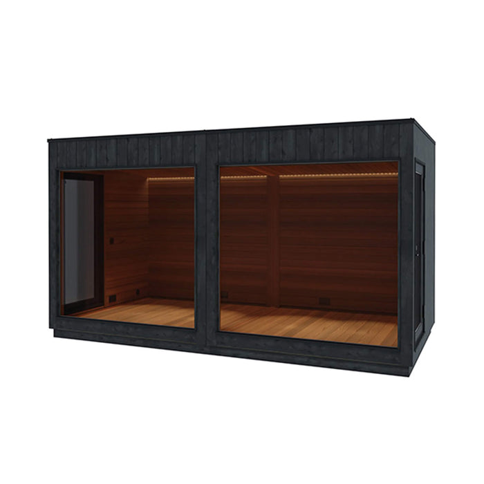 ThermaSol Nordic Misty XL Lounge 2 - Entrance Outdoor Sauna Cabin [Made - To - Order] (SAK72368) - Elite Recovery Wellness