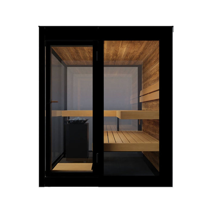 ThermaSol Vue 4 - Person Outdoor Mirrored Glass Sauna [14 - VUEDL/R] (SAK84963) - Elite Recovery Wellness