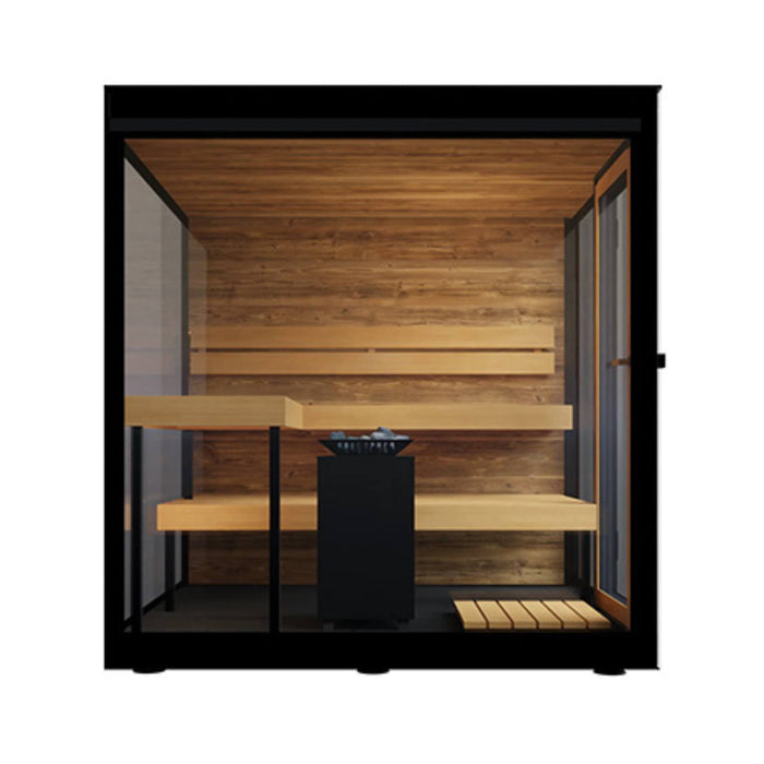 ThermaSol Vue 4 - Person Outdoor Mirrored Glass Sauna [14 - VUEDL/R] (SAK84963) - Elite Recovery Wellness