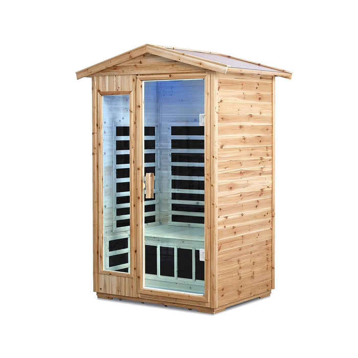 Thermora 2 - Person Outdoor Infrared Sauna With Bluetooth Audio And LED Lighting (SAK28694) - Elite Recovery Wellness