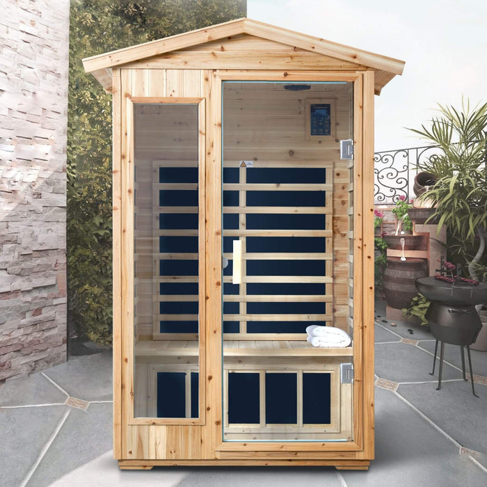 Thermora 2 - Person Outdoor Infrared Sauna With Bluetooth Audio And LED Lighting (SAK28694) - Elite Recovery Wellness