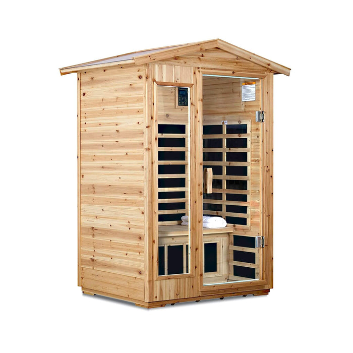 Thermora 2 - Person Outdoor Infrared Sauna With Bluetooth Audio And LED Lighting (SAK28694) - Elite Recovery Wellness