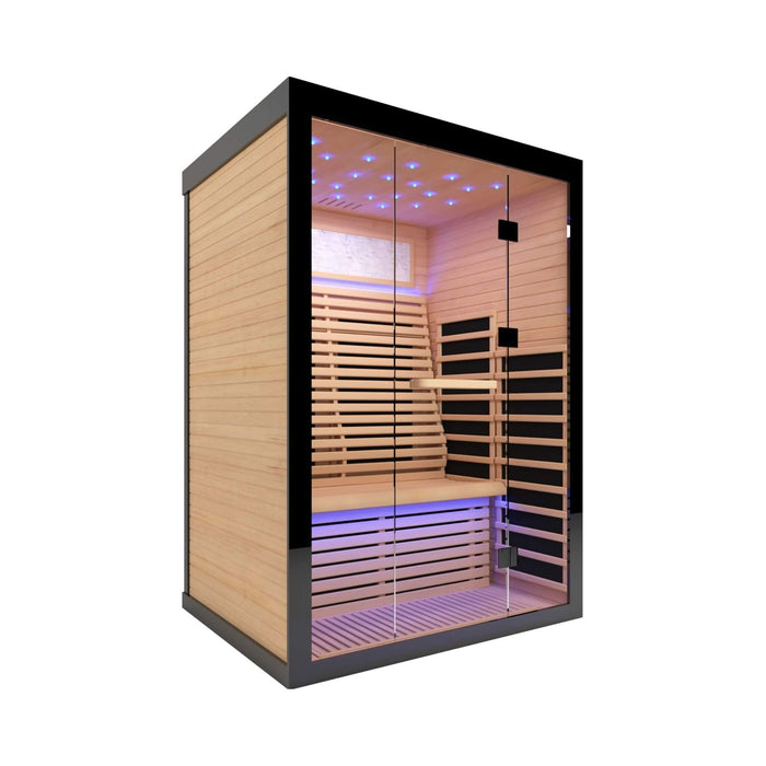 Thermora Luxury 2 - Person Canadian Hemlock Wood Far Infrared Home Sauna (SAK56874) - Elite Recovery Wellness