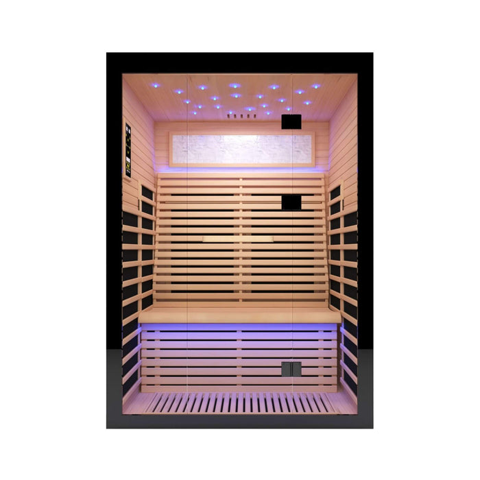 Thermora Luxury 2 - Person Canadian Hemlock Wood Far Infrared Home Sauna (SAK56874) - Elite Recovery Wellness