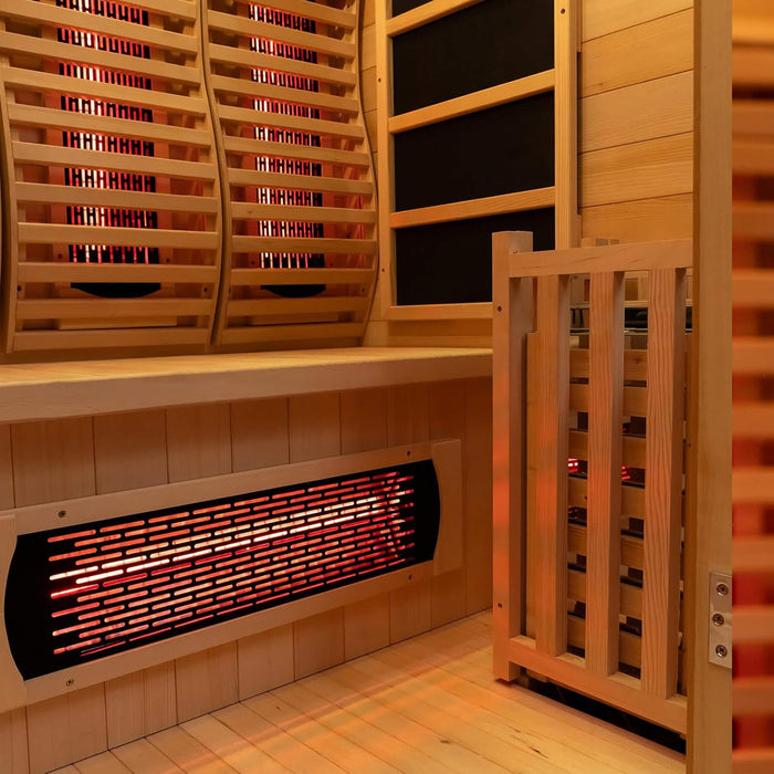 Rövia Luma 2 - Person Indoor Hybrid Sauna Room With Infrared And 3.5KW Steam Heater (SAK83750) - Elite Recovery Wellness