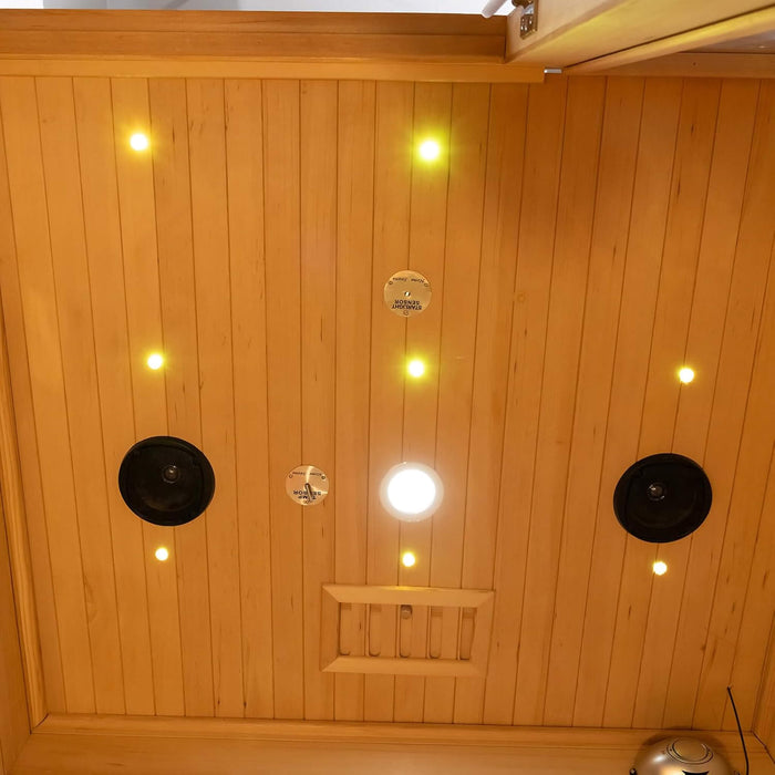 Rövia Luma 2 - Person Indoor Hybrid Sauna Room With Infrared And 3.5KW Steam Heater (SAK83750) - Elite Recovery Wellness