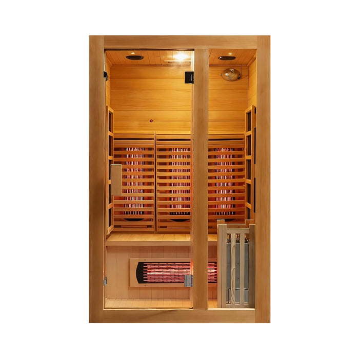 Rövia Luma 2 - Person Indoor Hybrid Sauna Room With Infrared And 3.5KW Steam Heater (SAK83750) - Elite Recovery Wellness