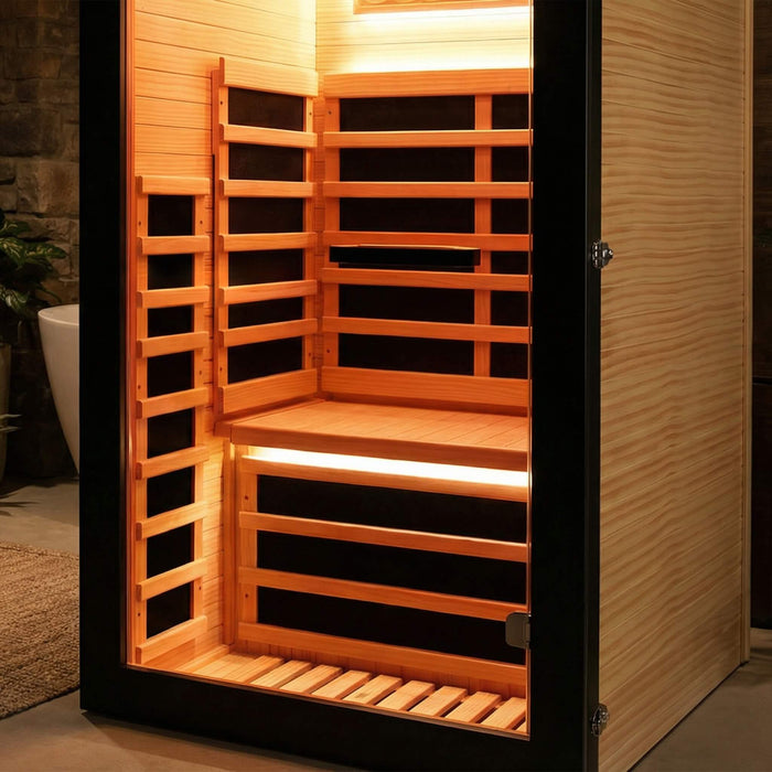 Thermora Single - Person Chilean Pine Infrared Sauna Cabin (SAK57926) - Elite Recovery Wellness