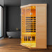 Thermora Norix Premium 2 - Person Corner Space Infrared Wooden Sauna Room With Bluetooth Speakers, 1600W (SAK81524) - Elite Recovery Wellness