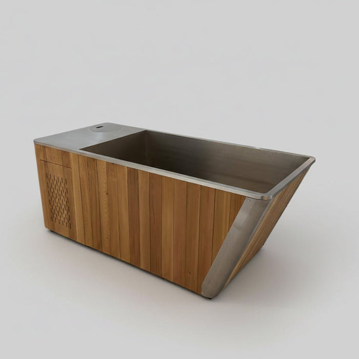 Wood/Stainless Steel Plunge Pool With Integrated Chiller/Heater - Elite Recovery Wellness