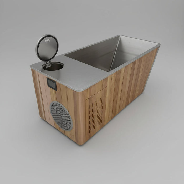 Wood/Stainless Steel Plunge Pool With Integrated Chiller/Heater - Elite Recovery Wellness
